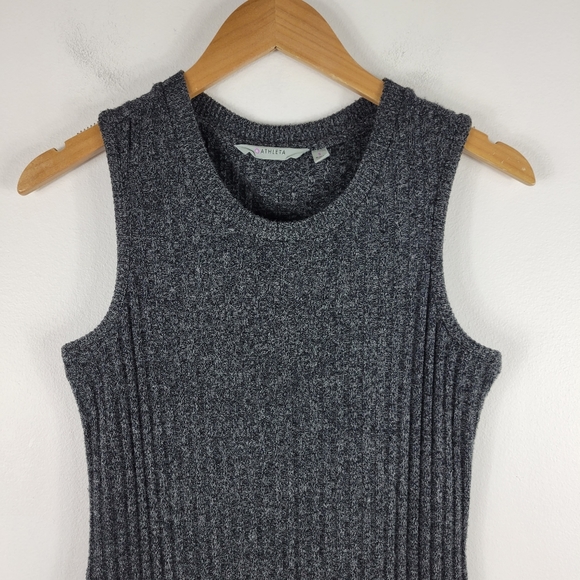 Athleta Rendezvous Ribbed Knit Sleevess Crewneck Midi Sheath Dress - Picture 4 of 11